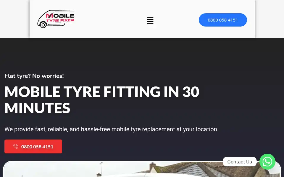Screenshot of mobiletyrefixer.co.uk