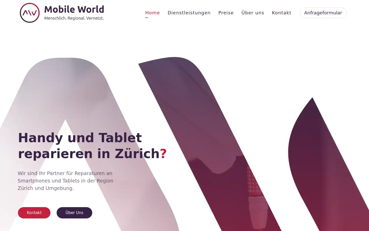 Screenshot of mobileworldzh.ch