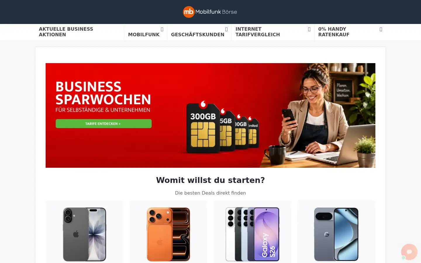 Screenshot of mobilfunkboerse.de