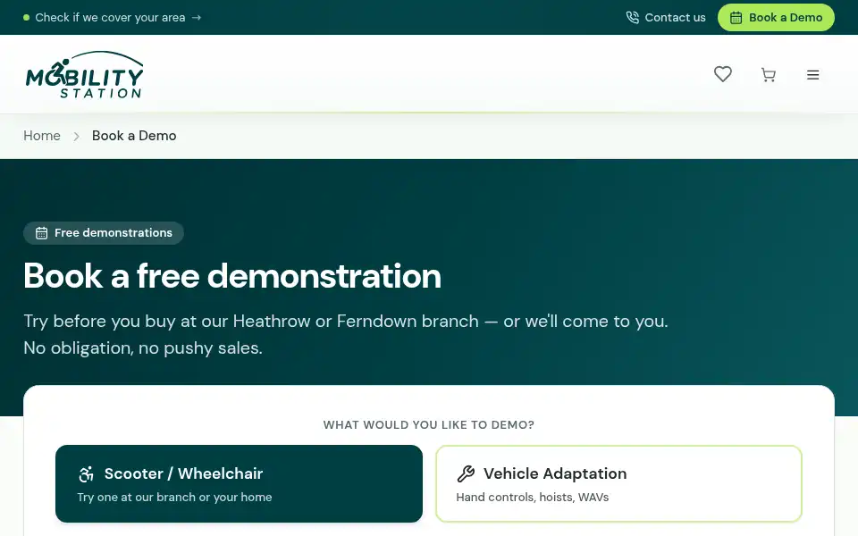 Screenshot of mobilitystation.co.uk