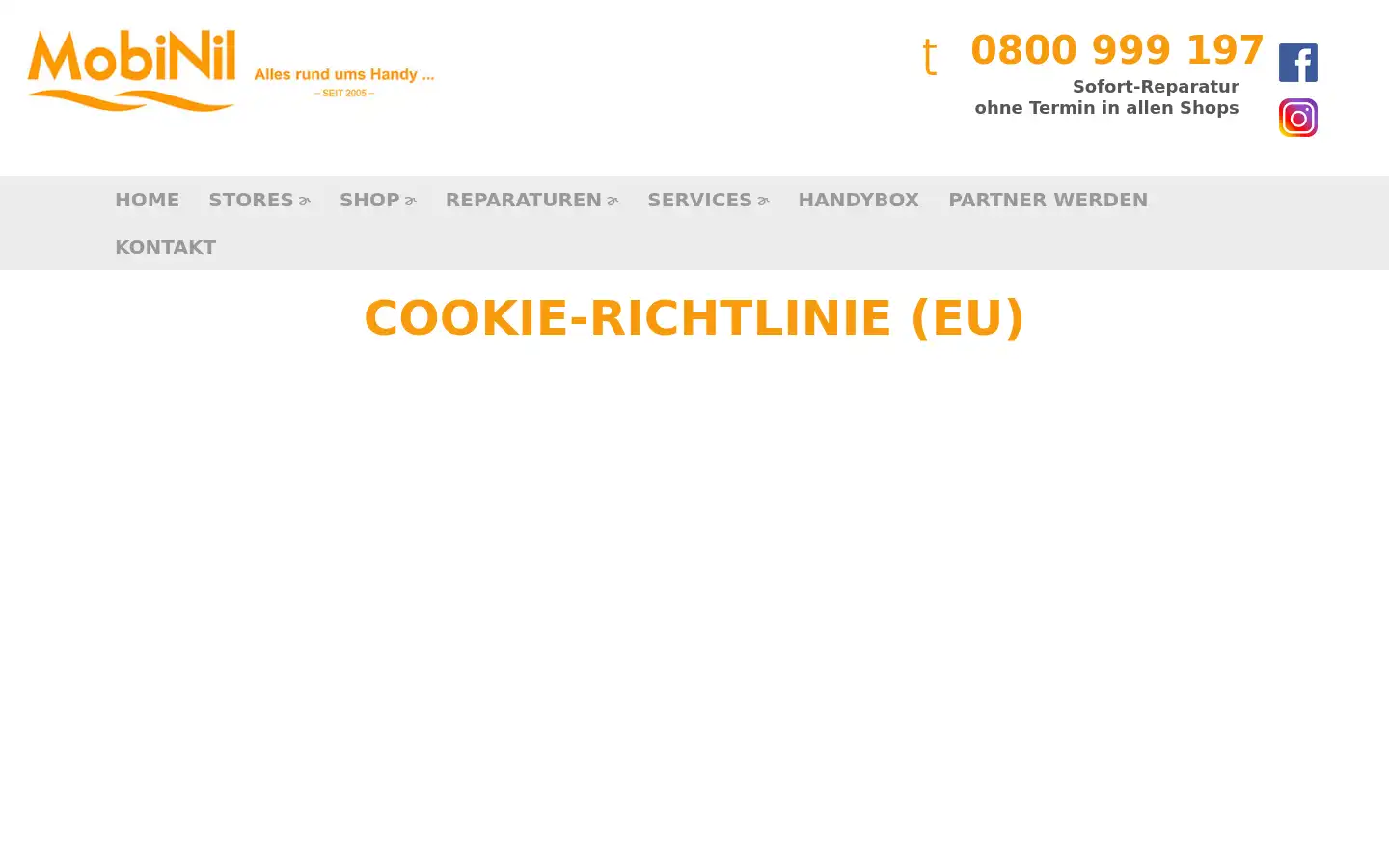 Screenshot of mobinil.at