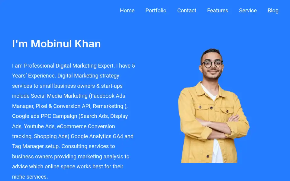 Screenshot of mobinulkhan.com