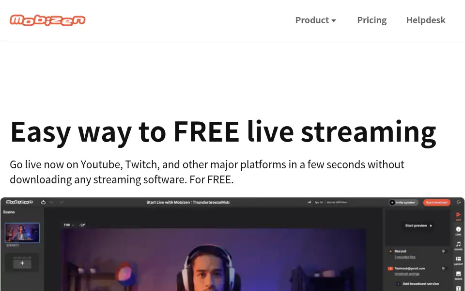 Screenshot of mobizen.com