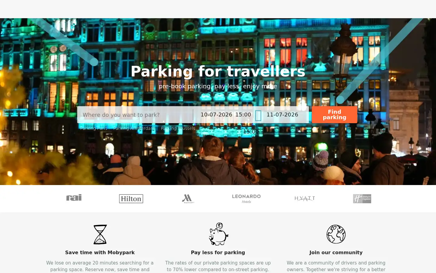 Screenshot of mobypark.com