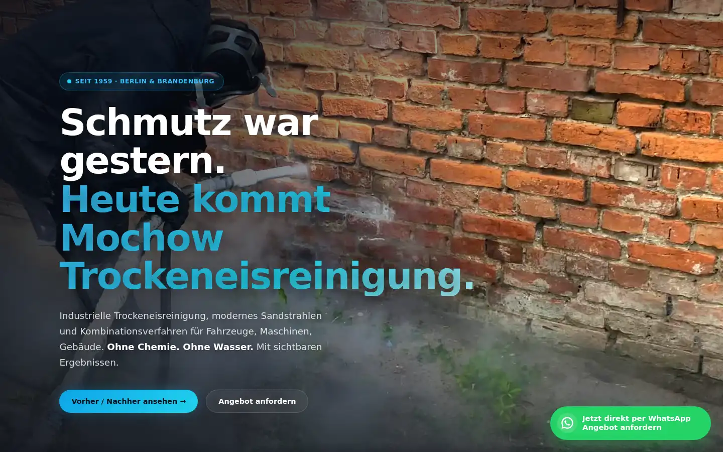 Screenshot of mochow-trockeneisreinigung.de