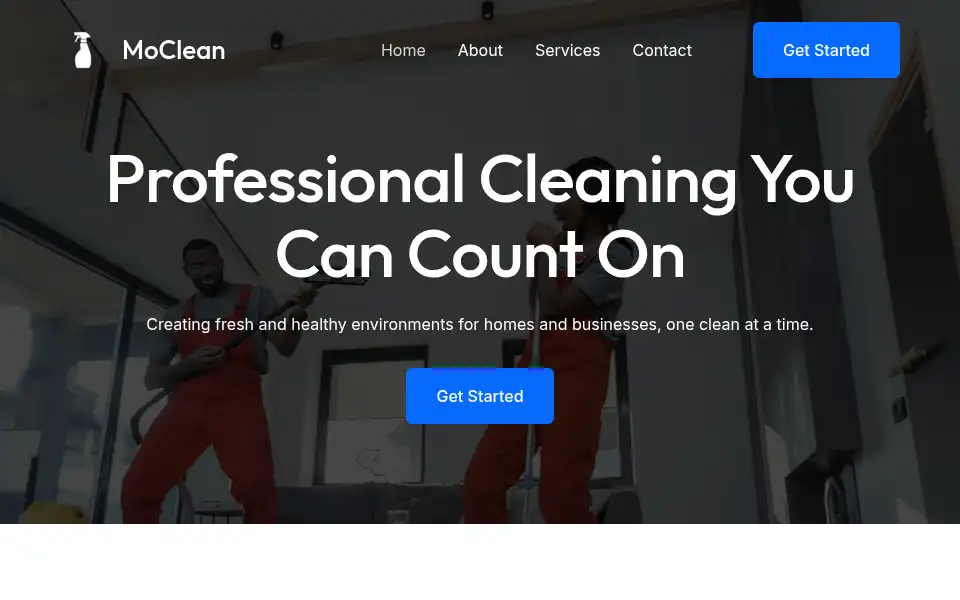 Screenshot of moclean.co.uk