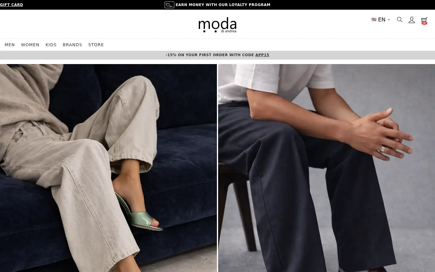Screenshot of modadiandrea.com