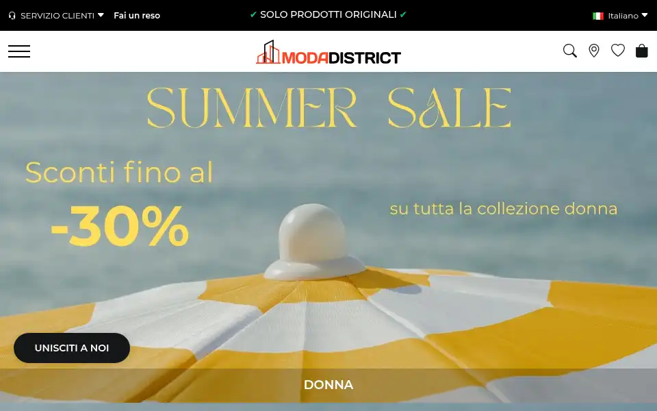 Screenshot of modadistrict.com