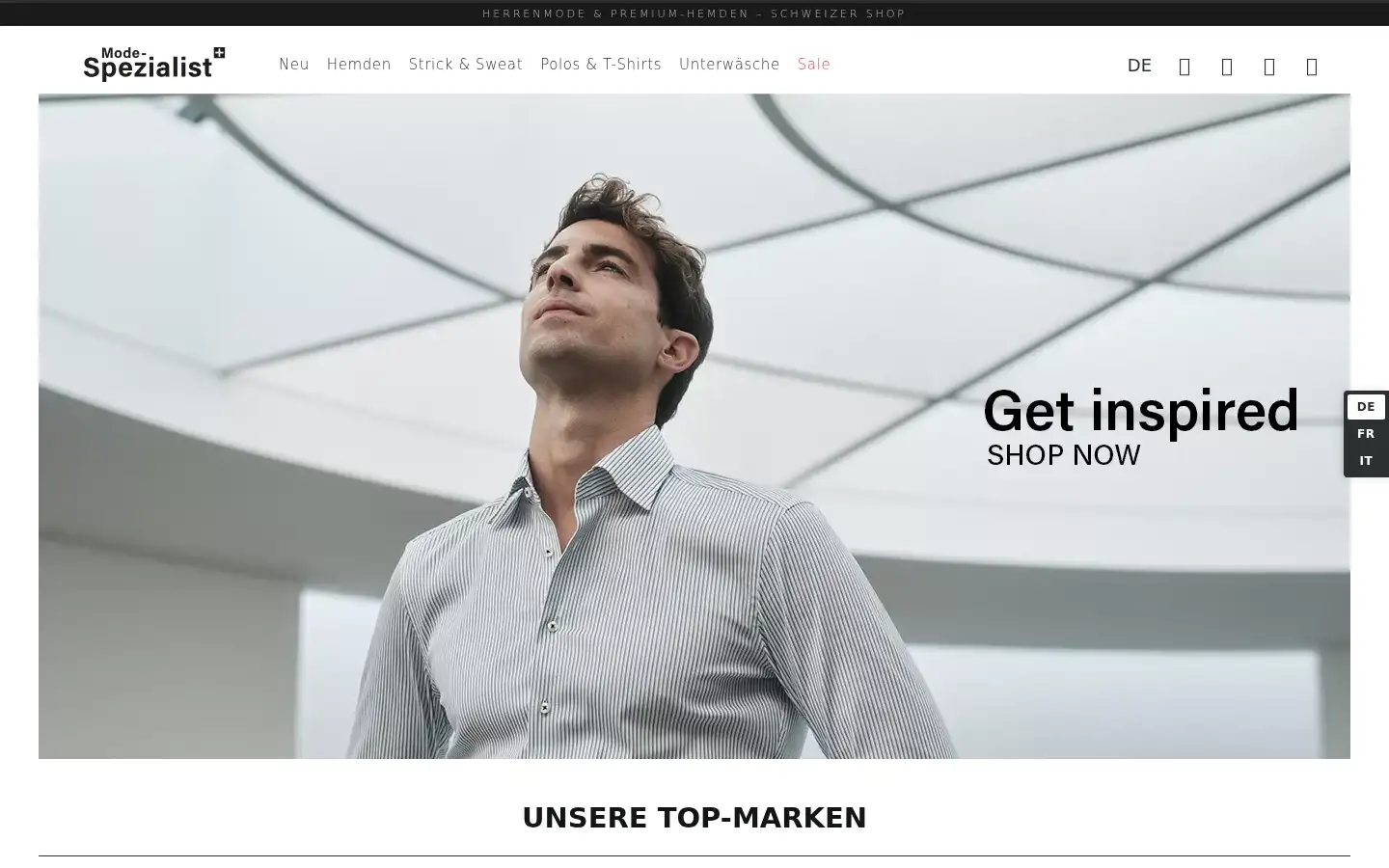 Screenshot of mode-spezialist.ch