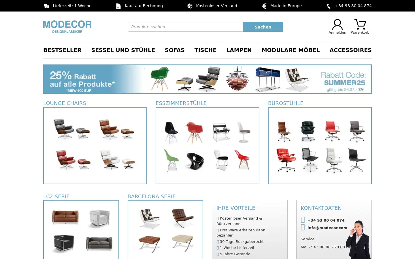 Screenshot of modecor.com