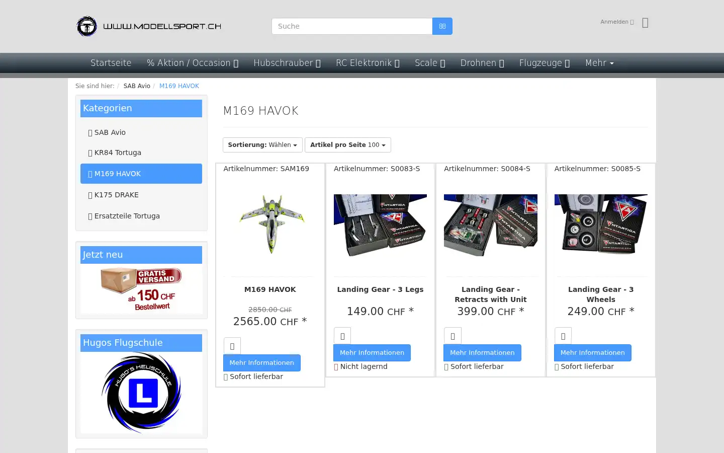 Screenshot of modellsport.ch