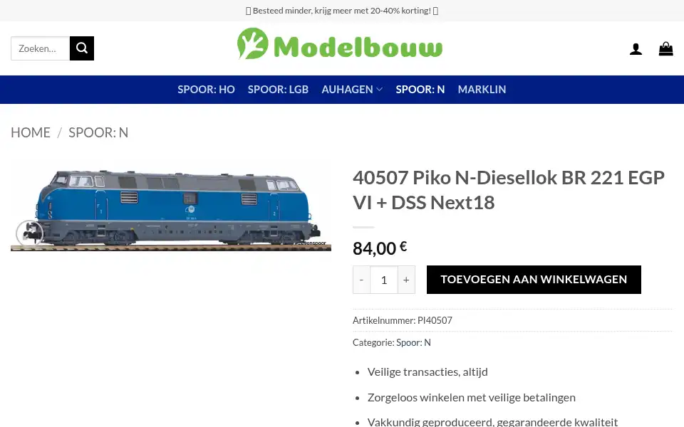 Screenshot of modelsgoedkoops.com