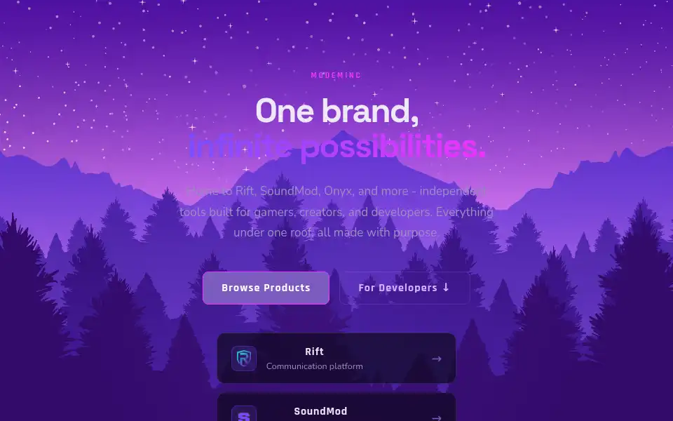 Screenshot of modeminc.com