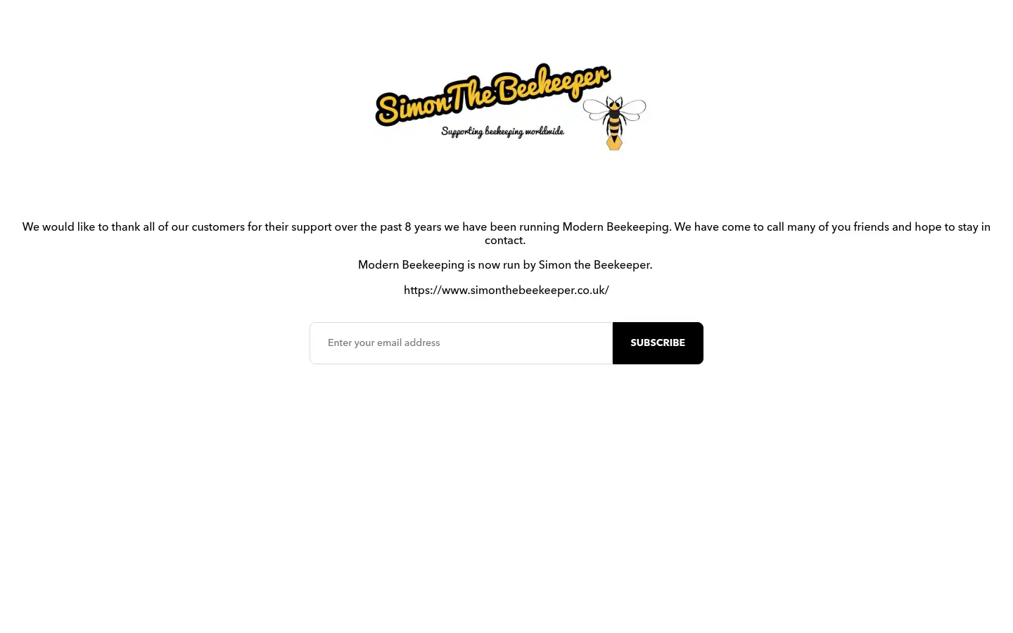Screenshot of modernbeekeeping.co.uk
