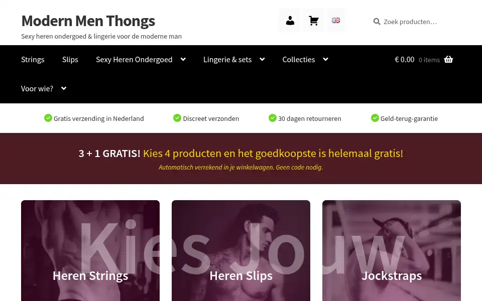 Screenshot of modernmenthongs.nl