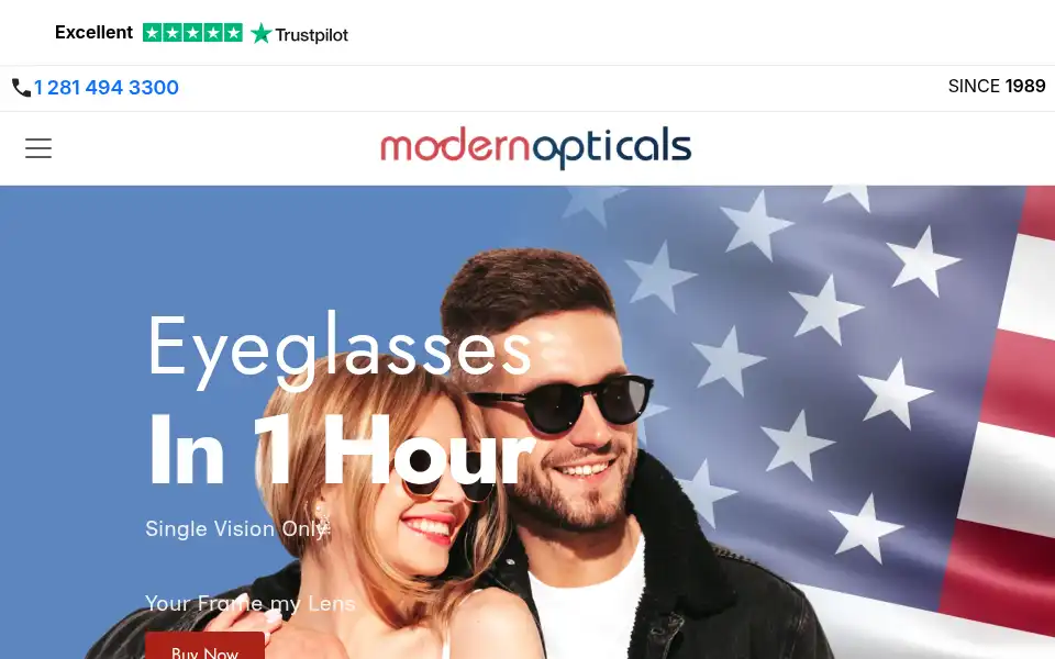 Screenshot of modernopticals.com