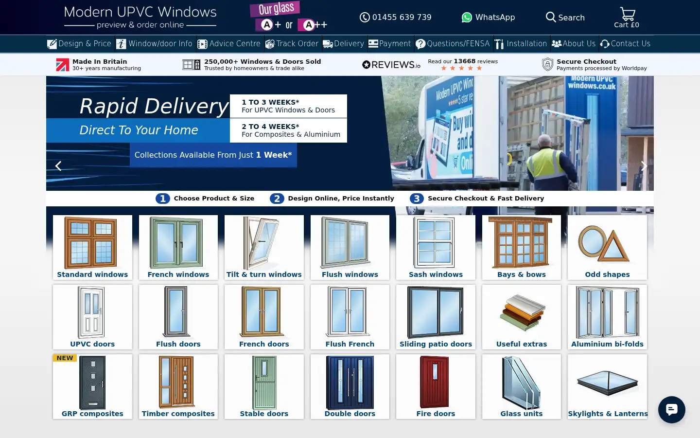 Screenshot of modernupvcwindows.co.uk