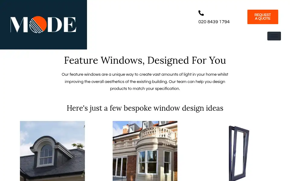 Screenshot of modeshutters.co.uk