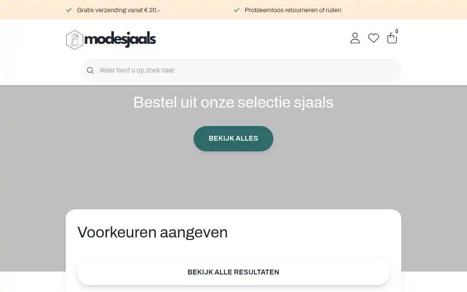 Screenshot of modesjaals.nl