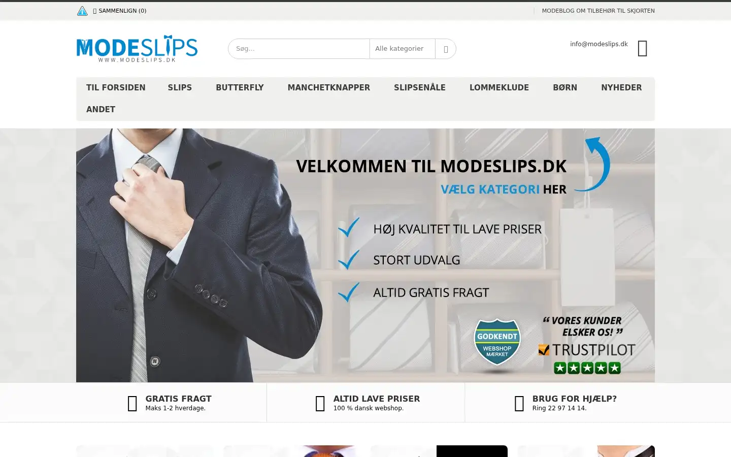 Screenshot of modeslips.dk