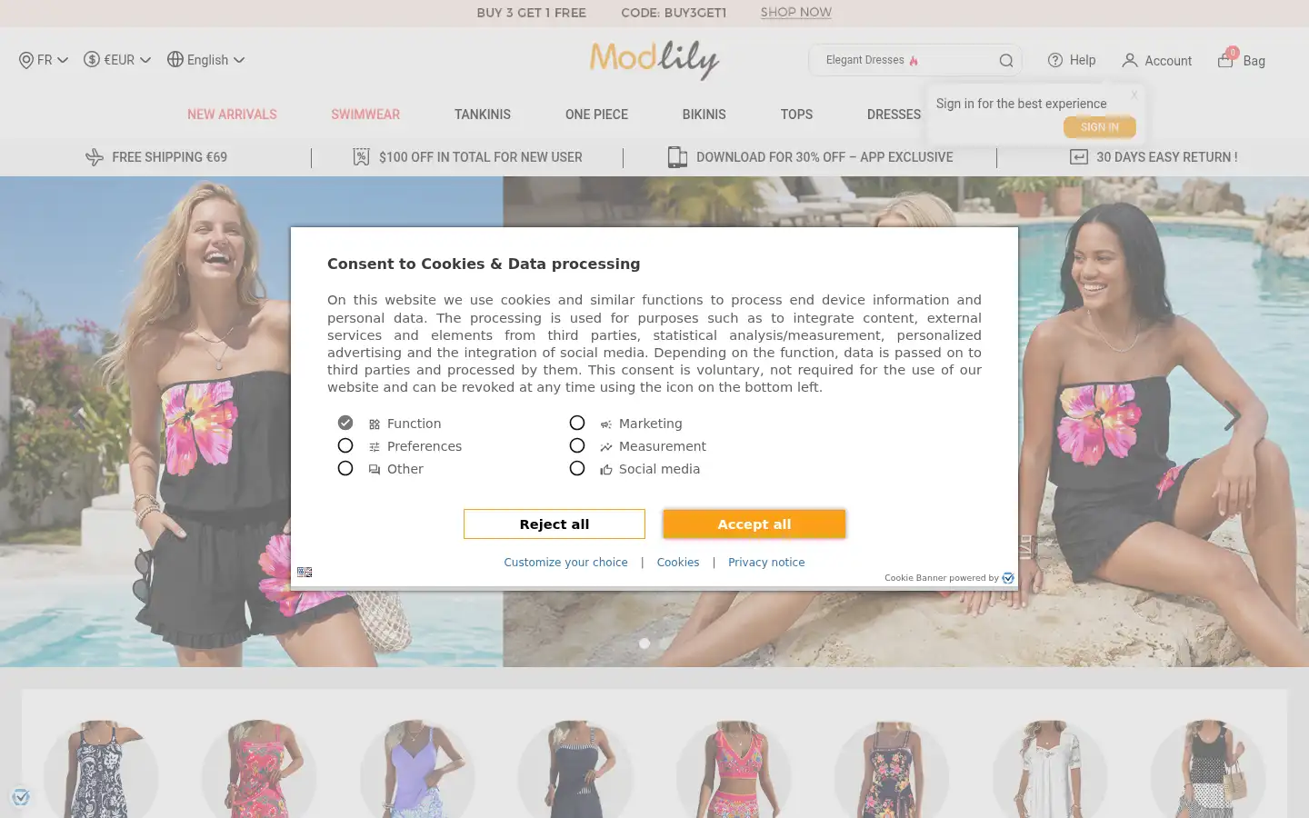 Screenshot of modily.com