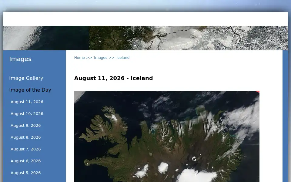 Screenshot of modis.gsfc.nasa.gov