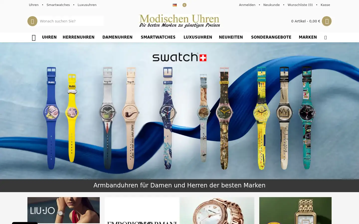 Screenshot of modischenuhren.at