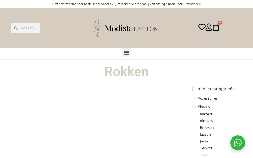 Screenshot of modista-fashion.nl