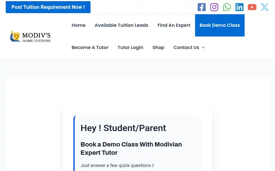 Screenshot of modivhometutors.com