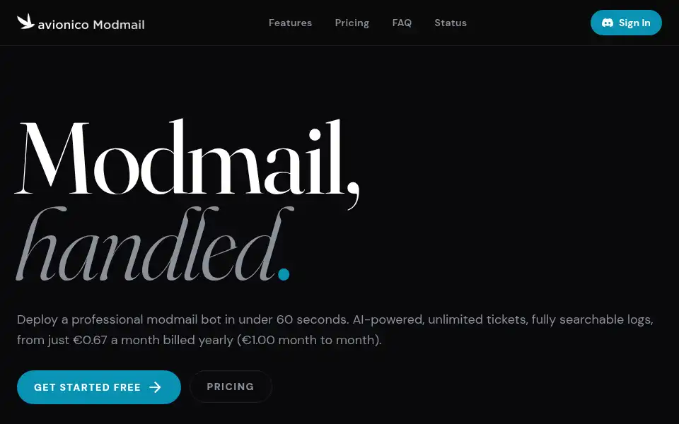 Screenshot of modmail.avioni.co