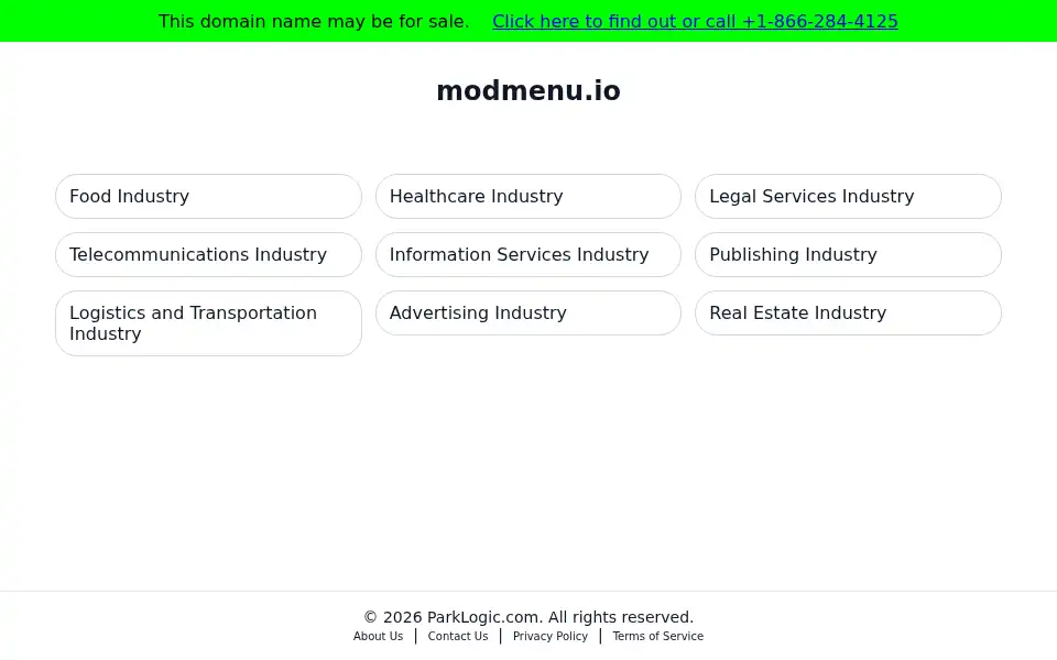 Screenshot of modmenu.io