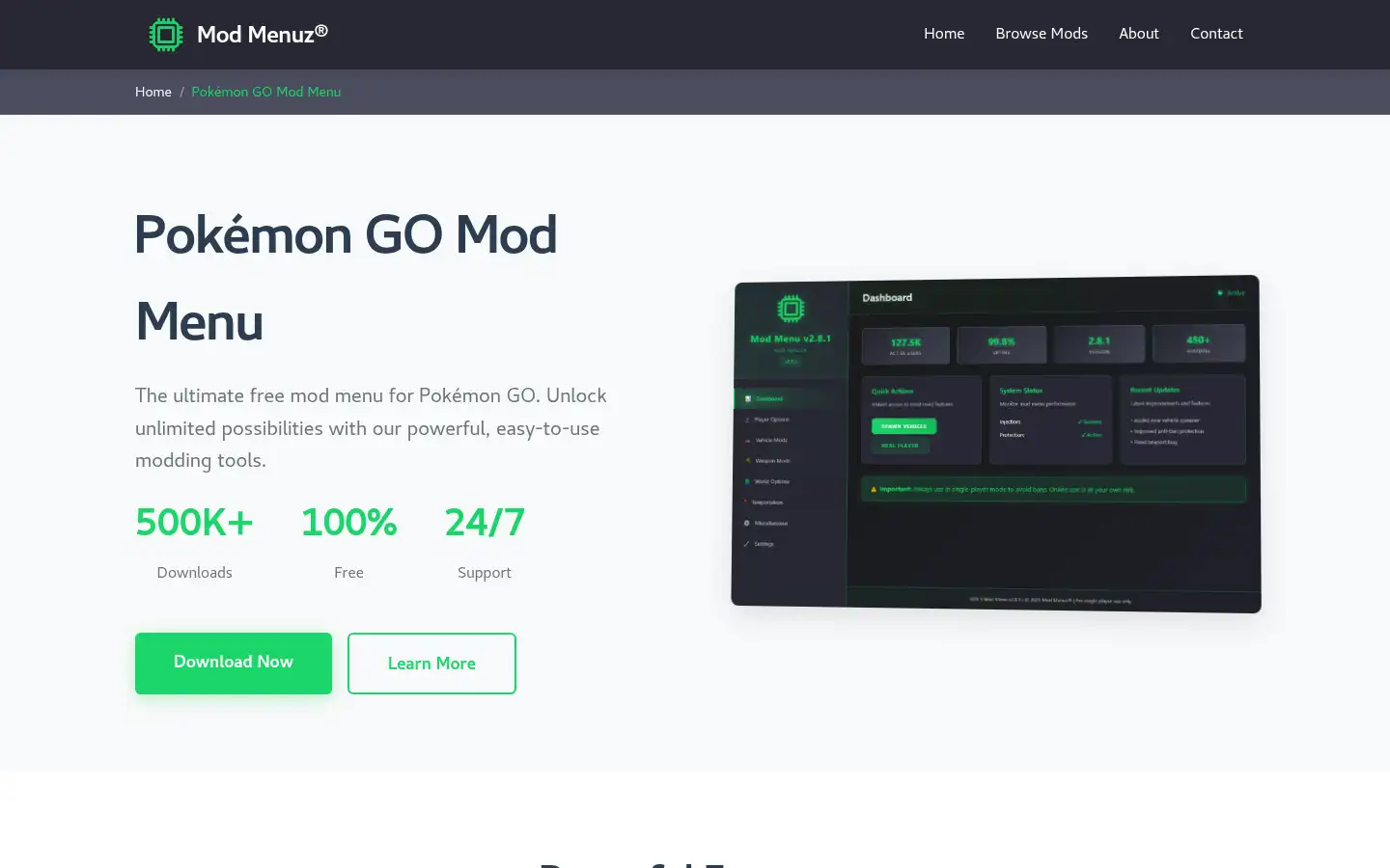Screenshot of modmenuz.com