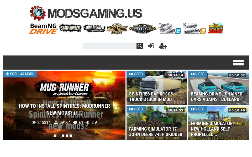 Screenshot of modsgaming.us