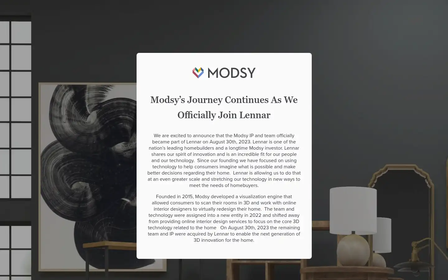 Screenshot of modsy.com