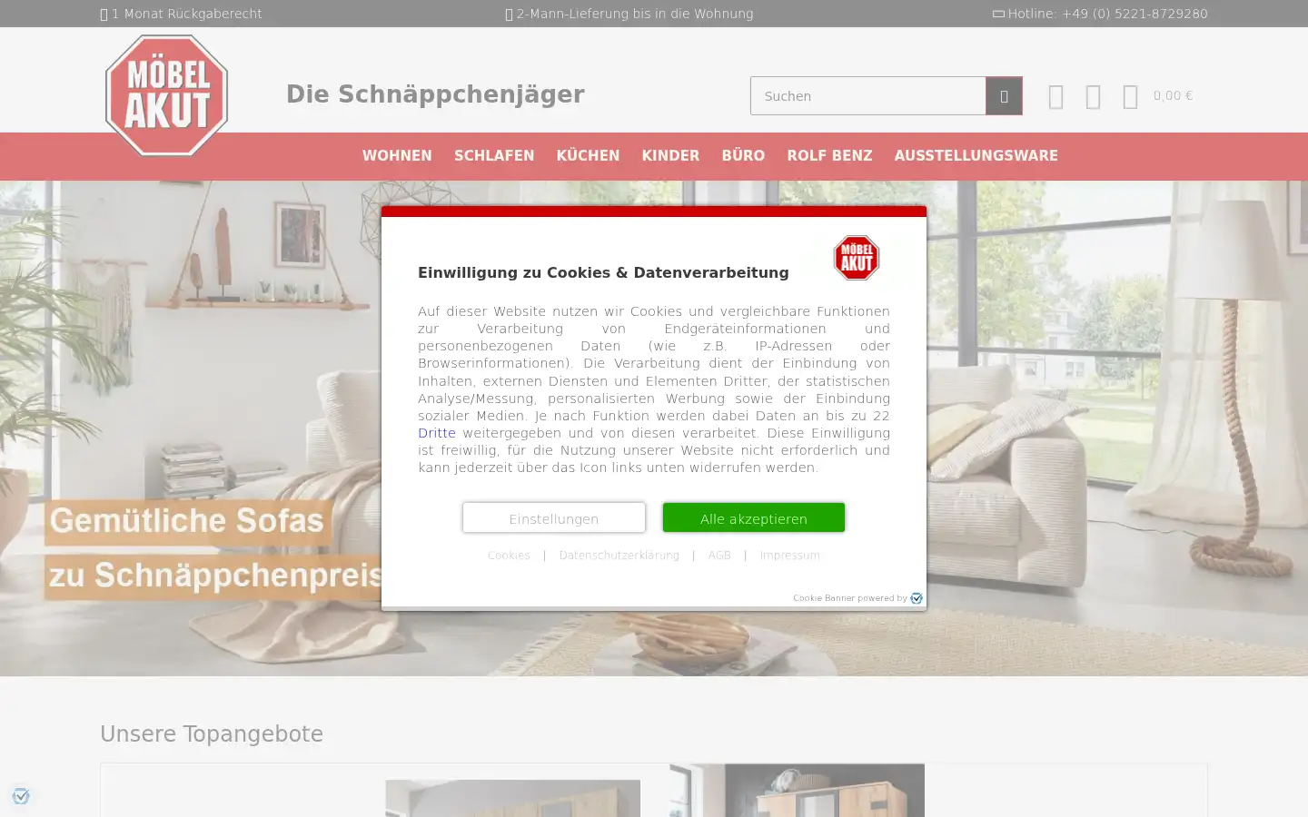 Screenshot of moebel-akut.de