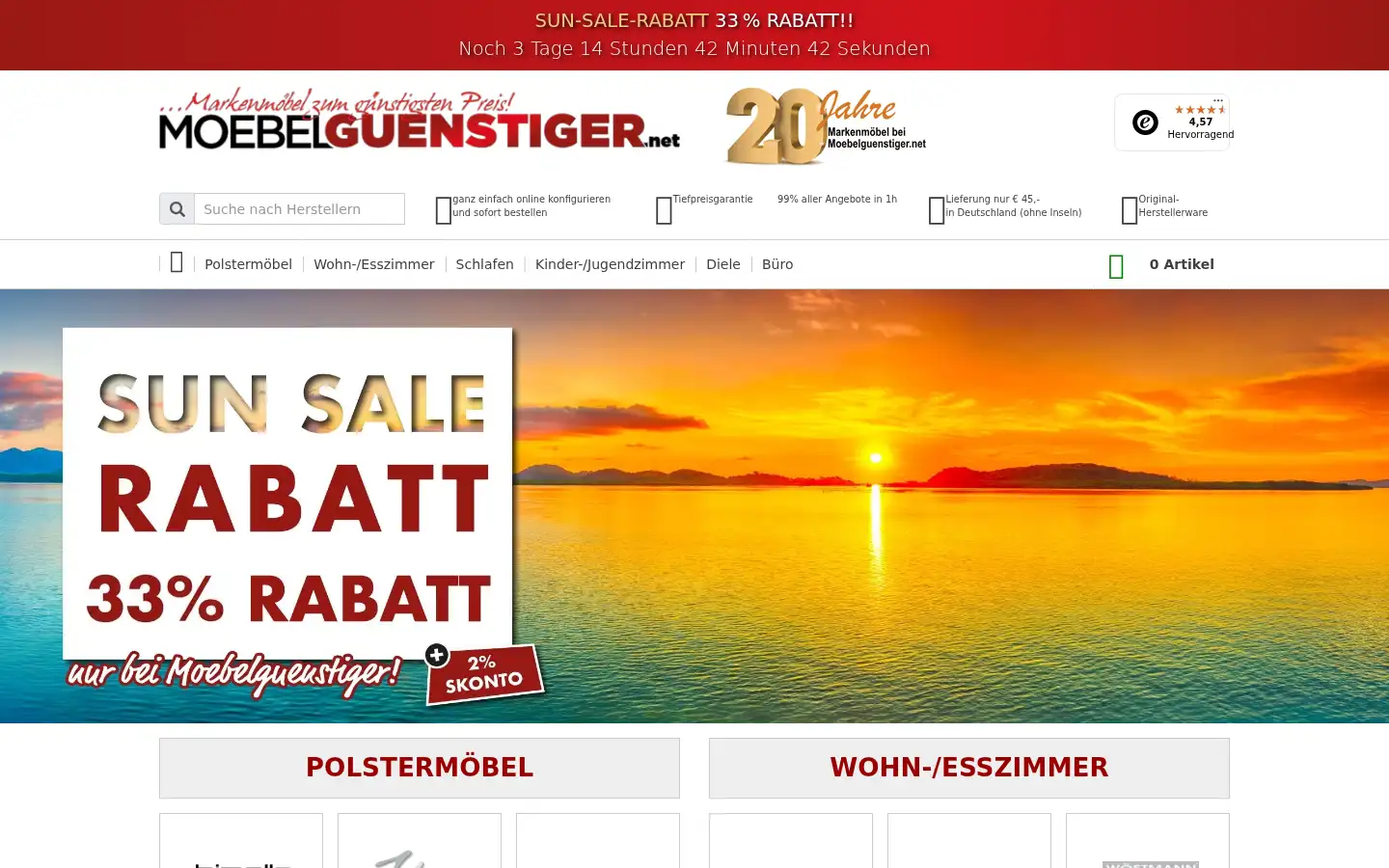 Screenshot of moebelguenstiger.net