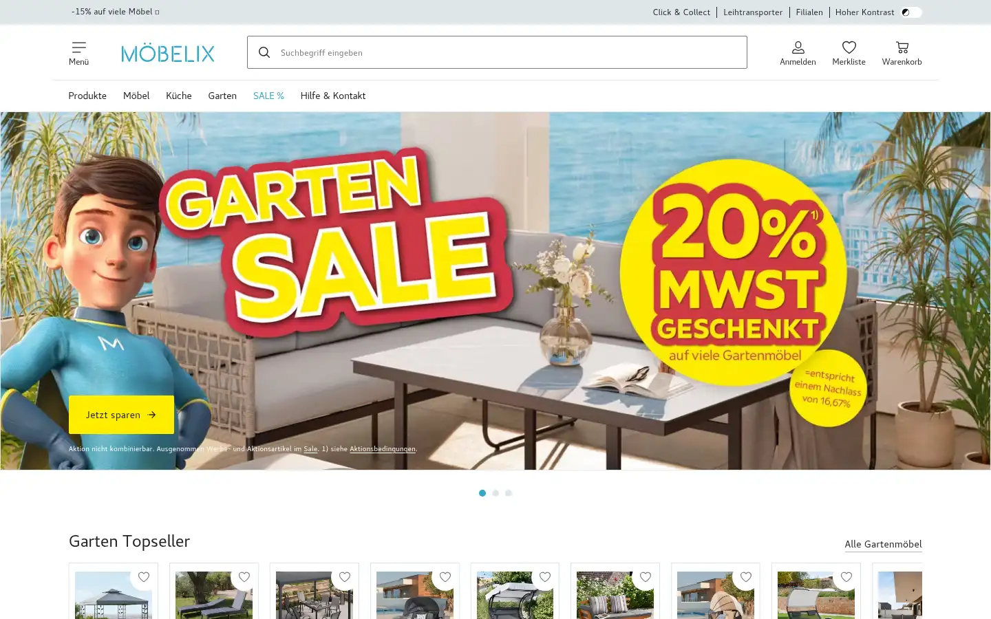 Screenshot of moebelix.at