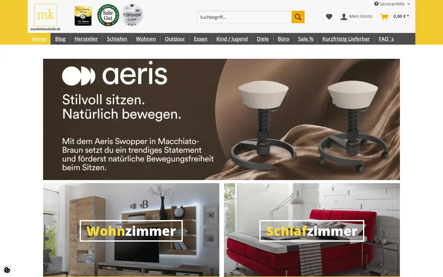 Screenshot of moebelmeile24.de