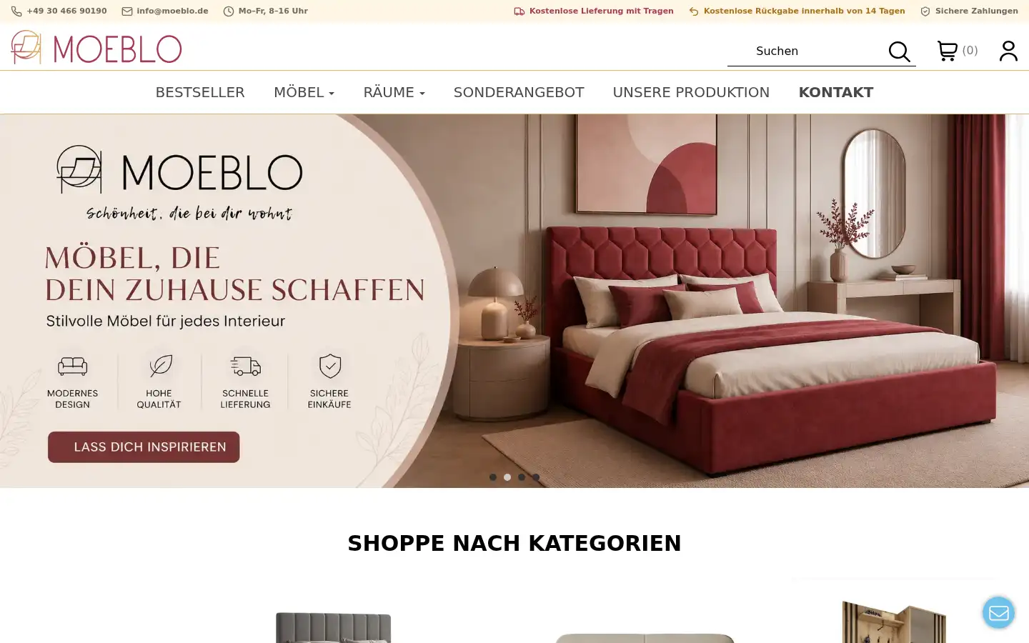 Screenshot of moeblo.de