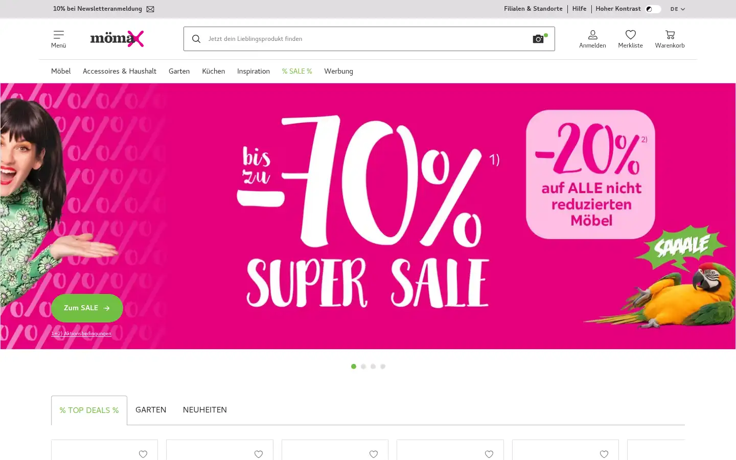 Screenshot of moemax.ch