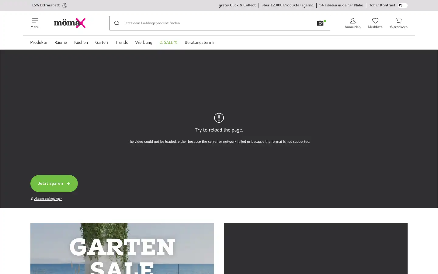Screenshot of moemax.de