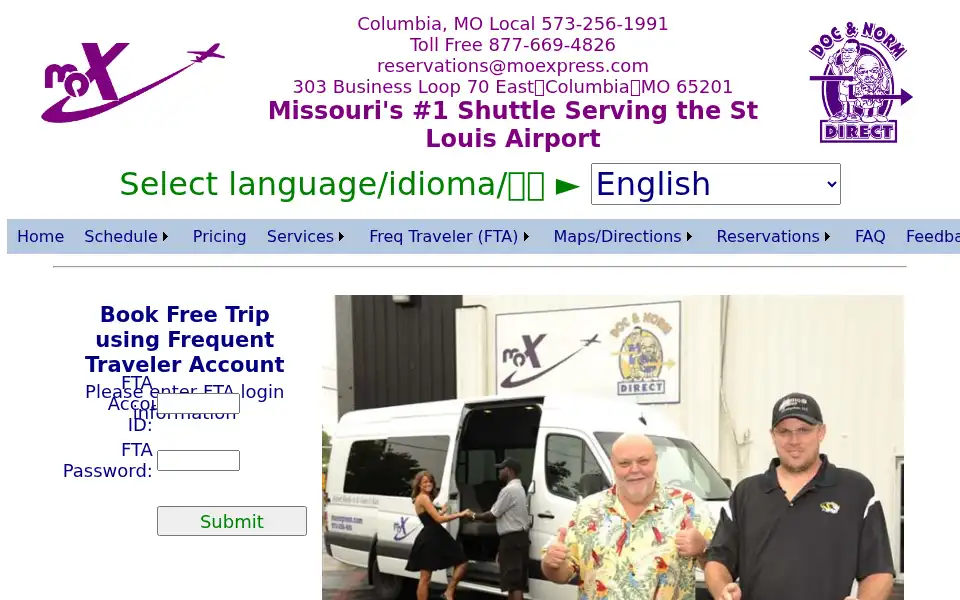 Screenshot of moexpress.com
