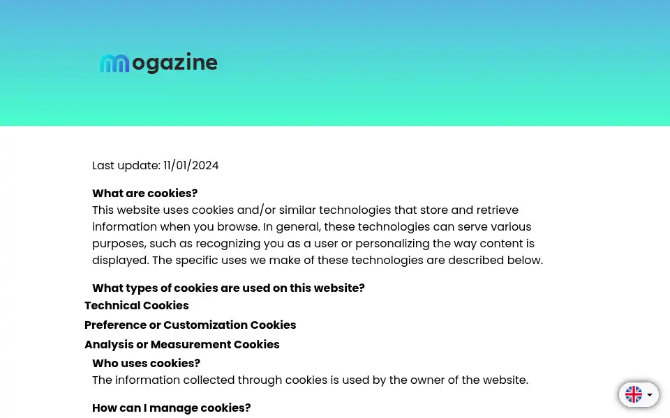 Screenshot of mogazine.com