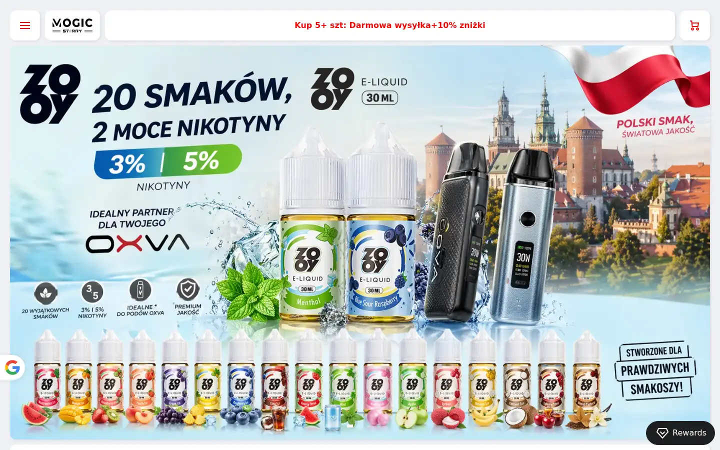Screenshot of mogicvape.com