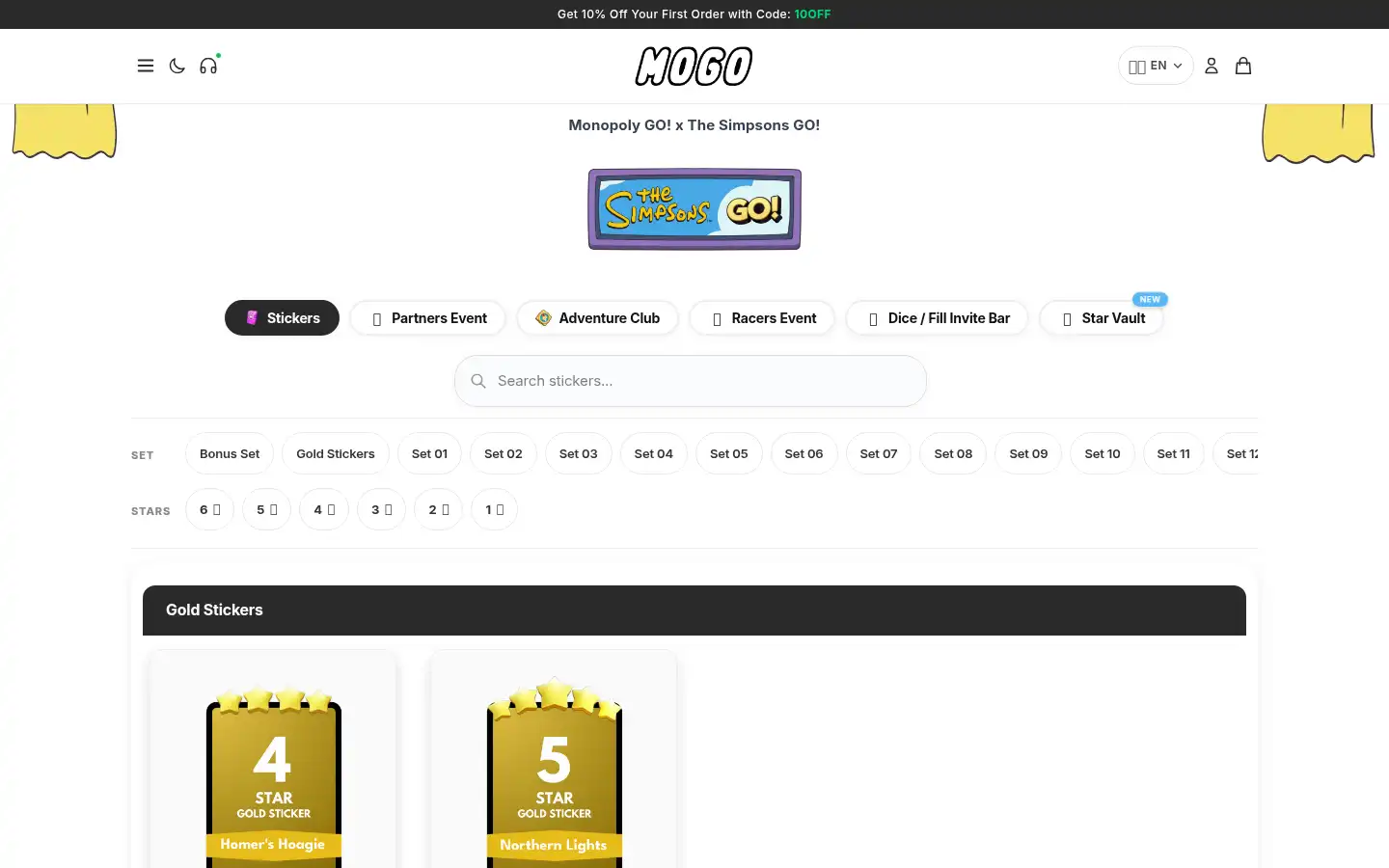 Screenshot of mogostickers.com