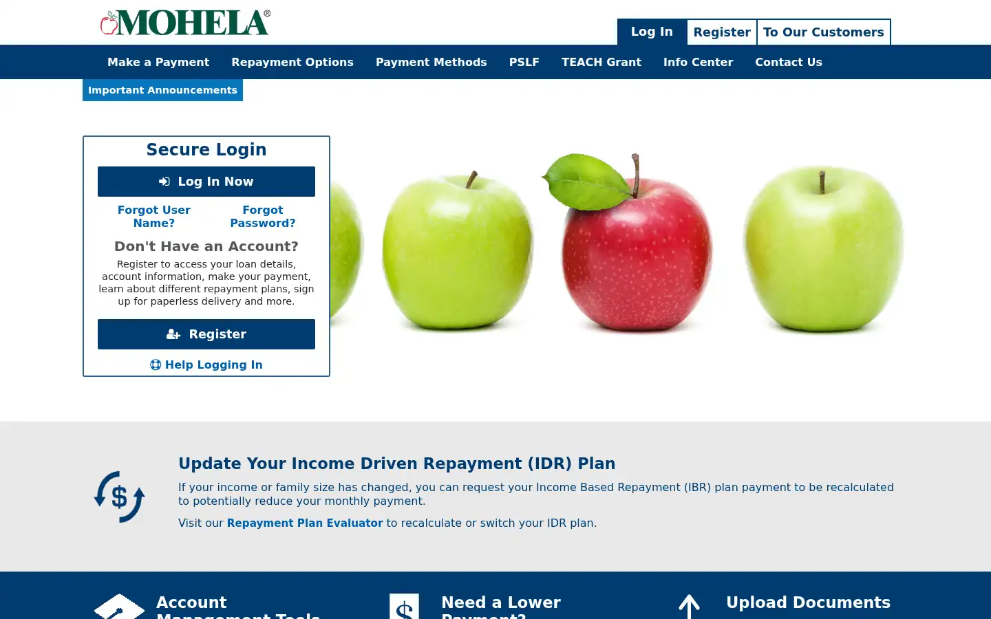 Screenshot of mohela.com