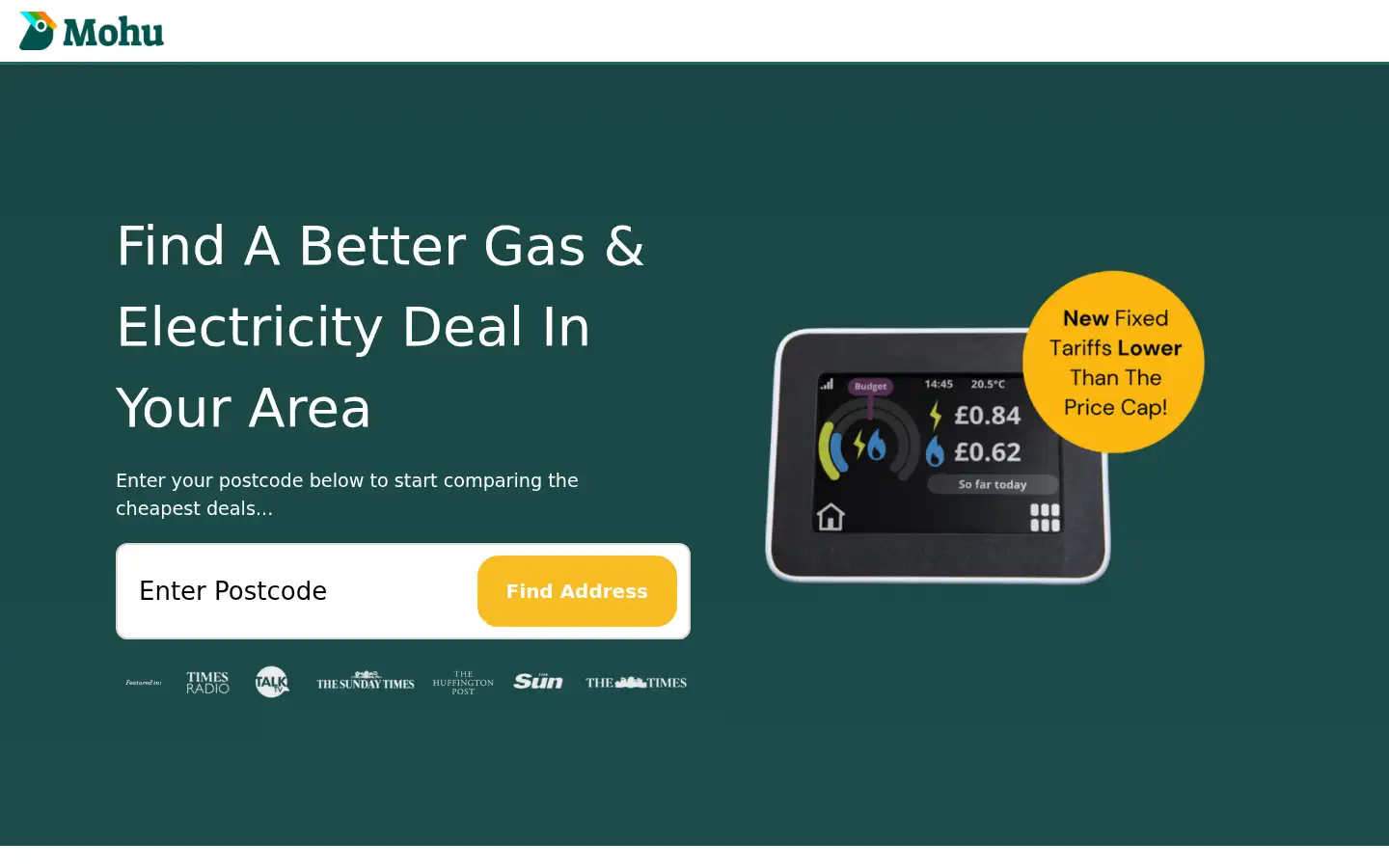 Screenshot of mohu.co.uk