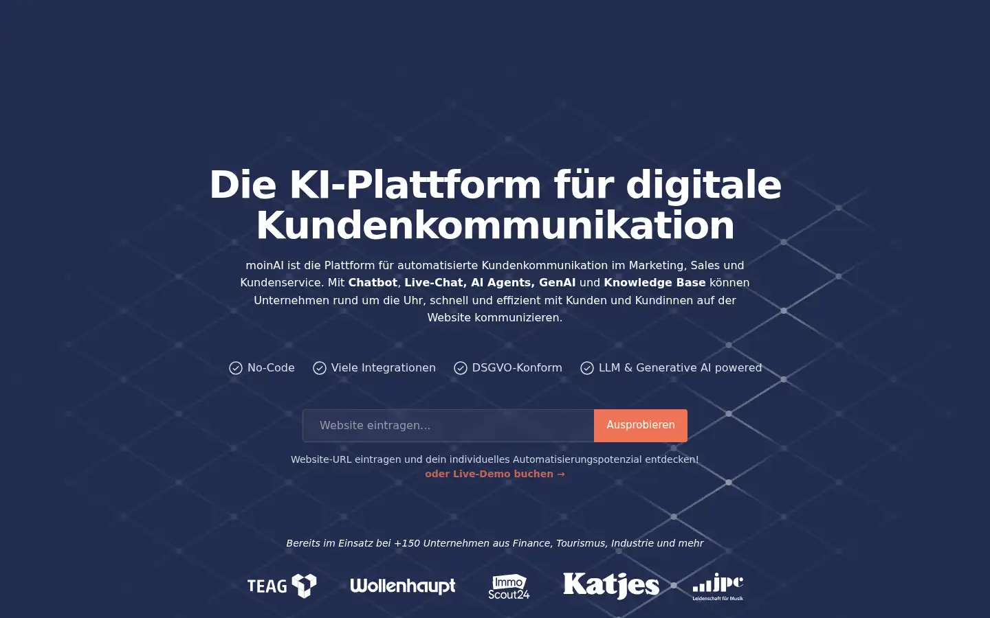 Screenshot of moin.ai