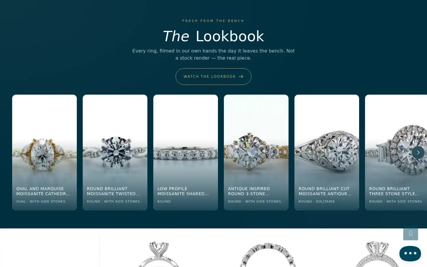 Screenshot of moissaniteco.com