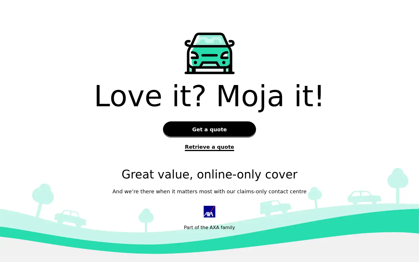 Screenshot of mojainsurance.co.uk